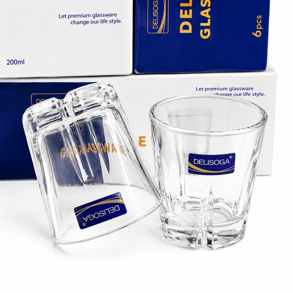 DELISOGA Deli Glassware – 6 Pcs Premium Glass Set