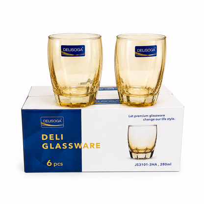 DELISOGA Glassware – 6 Pcs Premium Glass Set