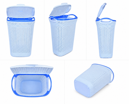 New knit Laundry Basket Plastic Mesh Dustbin for Kitchen Decent Design For Washing Clothes