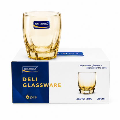 DELISOGA Glassware – 6 Pcs Premium Glass Set