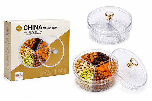 Premium Multi-Section Candy & Dry Fruit Storage Box – 5 Compartments