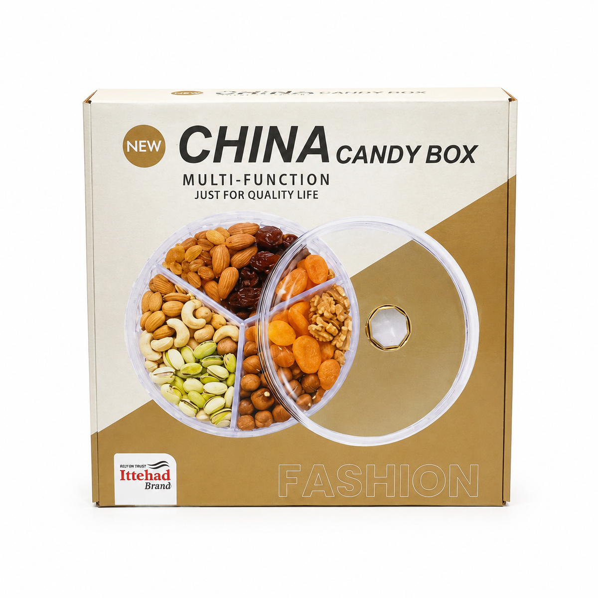 Premium Multi-Section Candy & Dry Fruit Storage Box – 5 Compartments